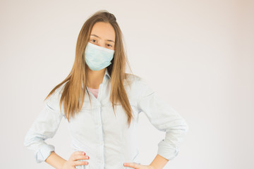 Beautiful young girl with mask