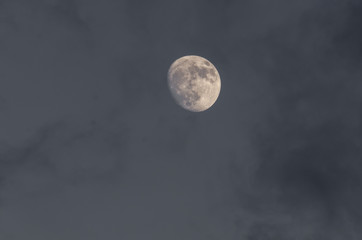 Księżyc w delikatnych chmurach