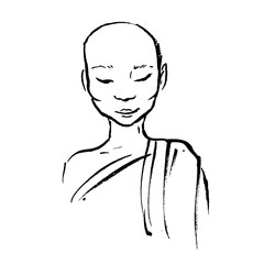 Illustration of a young Tibetan monk