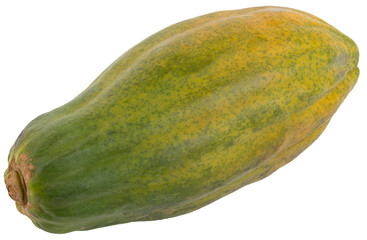 Whole papaya fruit isolated on white.