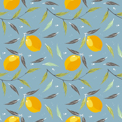 Seamless pattern with citrus fruits - 335900062