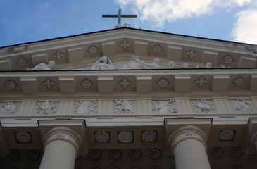 View of the facade of Cathedral in Vilnius, Lithuania