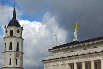 View of the Cathedral and Bell tower in Vilnius, Lithuania