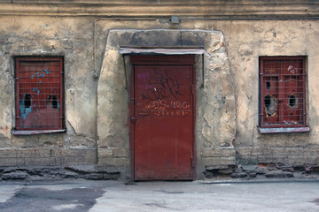 Entrance to an old house in Saint Petersburg, Russia