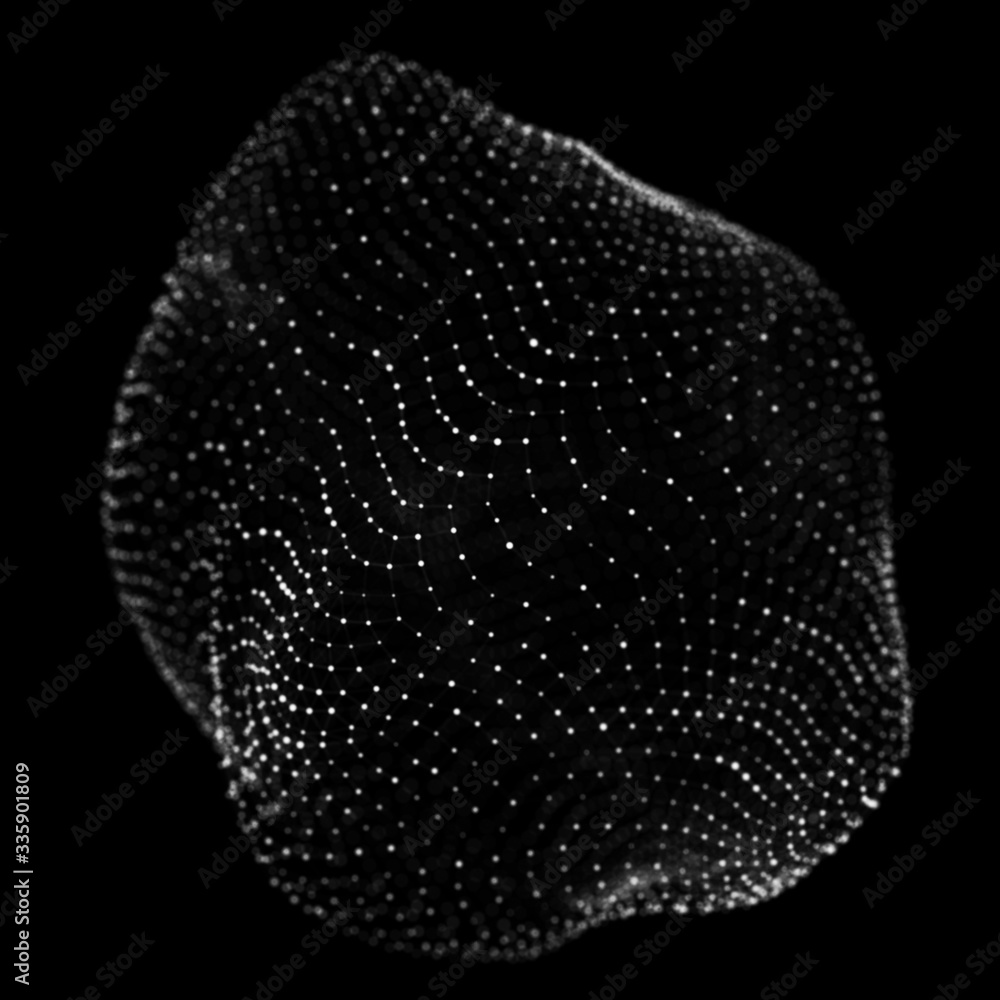 Poster abstract 3d sphere. sphere with twist lines. logo design. outer space object. futuristic technology 