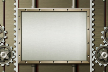  Metallic background with elements of mechanics