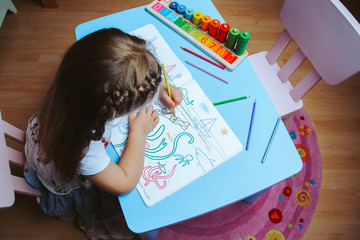 Kind malt im Kinderzimmer 2