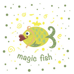 animal, vector, goldfish, cartoon, illustration, cute, bubble, fin, mascot, pet, swim, aquatic, fish, happy, children, clip art, gold, look, smile, underwater, aquarium, golden, logotype, smiling, art