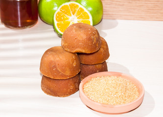 Panela or sugar cane candy - Saccharum officinarum