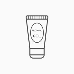 alcohol gel icon, hand wash gel vector, gel tube illustration