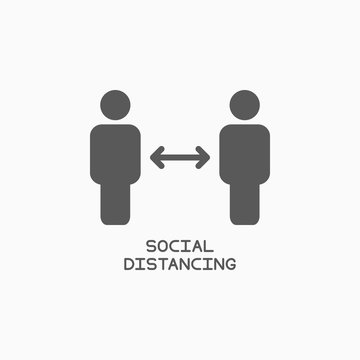 Social Distancing Icon, Safe Distancing Vector