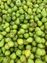 lots of ripe sweet pears to eat like a background
