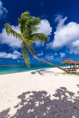 Lalomanu beach with open huts called fales, south side of Upolu Island, Samoa © Martin Valigursky