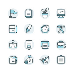 Business Office vector Icon Set

