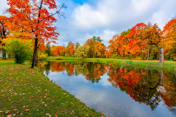 Alexander park in autumn, Pushkin (Tsarskoe Selo), St. Petersburg, Russia