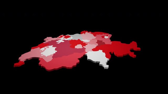 3D Maps of Switzerland - 3 Videos with transparency