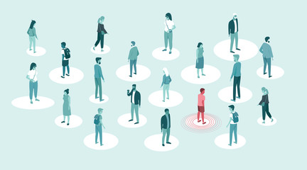 Social distancing concept during coronavirus COVID-19 2019-ncov disease oubreak