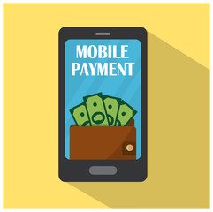 Mobile Bank and Mobile Phone with Wallet and Money