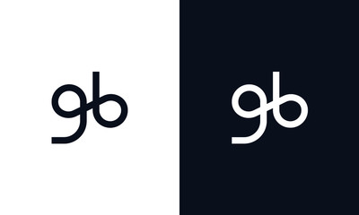 Minimalist  elegant line art letter GB logo. This logo icon incorporate with letter G and B in the creative way. - obrazy, fototapety, plakaty