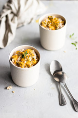 Almond milk oatmeal with passion fruit 