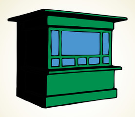 Shop stall. Vector drawing kiosk