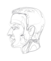 Profile of a handsome man. Vector drawing