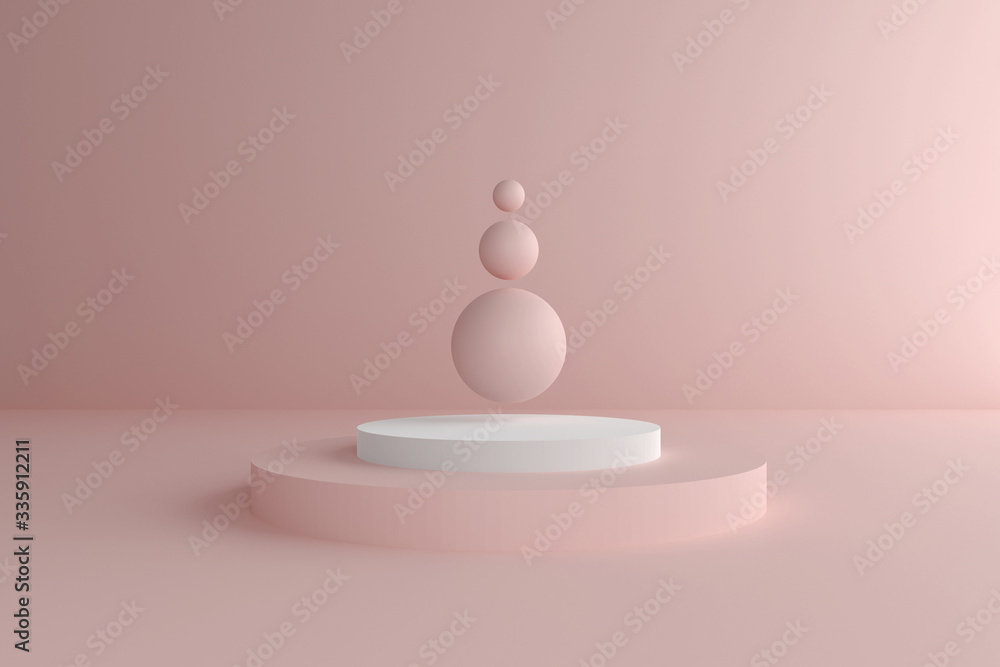 Aufkleber abstract minimal mock up scene. modern pastel color geometric shapes. 3d render abstract background