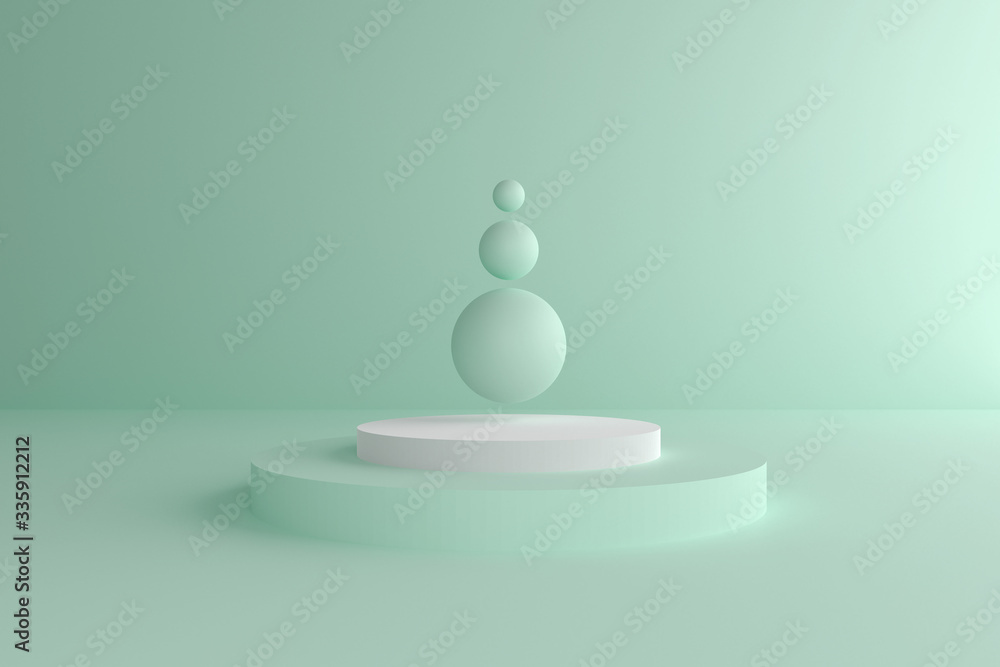Poster abstract minimal mock up scene. modern pastel color geometric shapes. 3d render abstract background