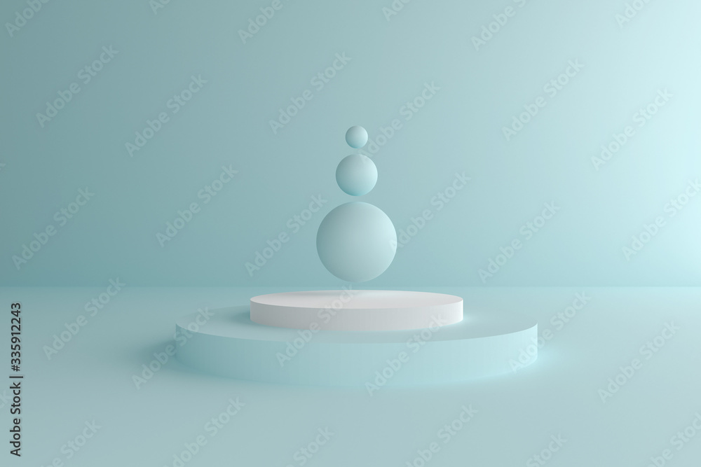 Poster abstract minimal mock up scene. modern pastel color geometric shapes. 3d render abstract background