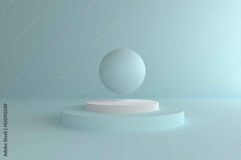 Poster abstract minimal mock up scene. modern pastel color geometric shapes. 3d render abstract background