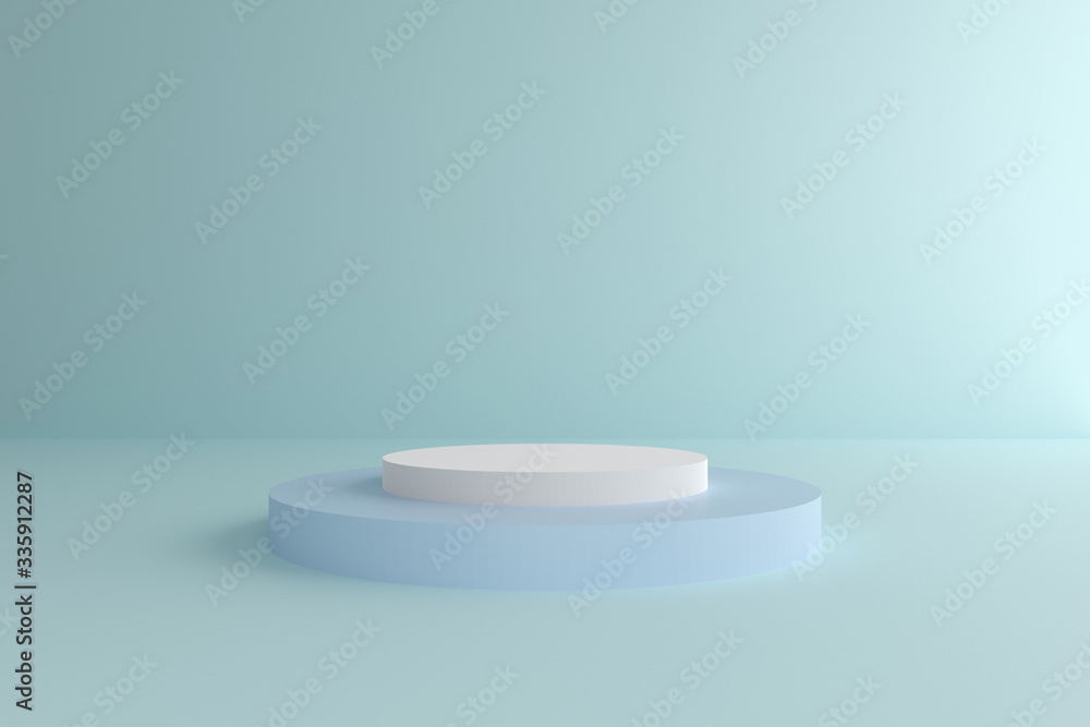 Poster abstract minimal mock up scene. modern pastel color geometric shapes. 3d render abstract background