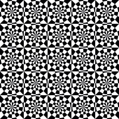 Black and white, monochrome abstract geometric shapes pattern, seamless wallpaper background.