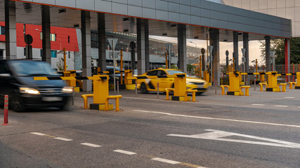 Fototapeta premium exit of cars from paid Parking at the airport