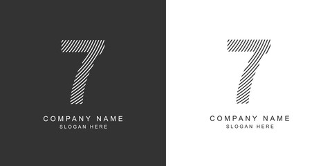 7 logo. 7 number icon. Vector illustration.