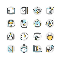 vector icons of school subjects
