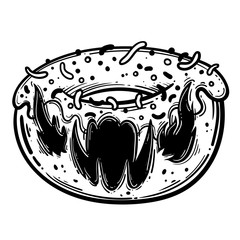 Funny monster for coloring book. Food monster. Vector illustration