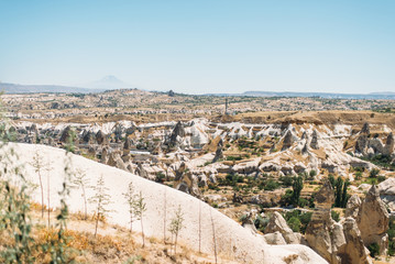 Fototapeta na wymiar panoramic view of moutain valley in Cappadocia