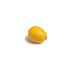 yellow lemon isolated on a white background. top view