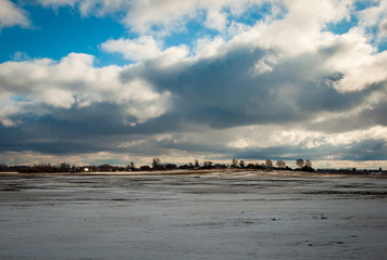 Beautiful winter landscape with lot of snow