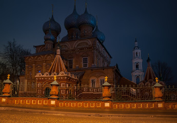 Building in the night. Russian picture