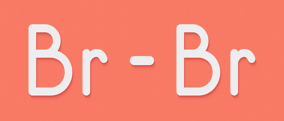 Elemental bromine (Br2) molecule. Skeletal formula.