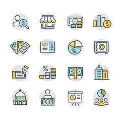 business and finance icon set
