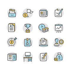 Business Office vector Icon Set
