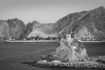 Muscat. Oman. Oman Sultanate, Muscat, Riyam Park, monument in the shape of a giant censer,