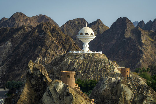 Muscat. Oman. Oman Sultanate, Muscat, Riyam Park, monument in the shape of a giant censer,