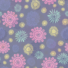 Fresh floral vector repeat. Perfect for home, kids, stationary, wrapping, scrapbooking.