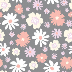 Fototapeta na wymiar Floral vector repeat. Perfect for home, kids, stationary, wrapping, scrapbooking.