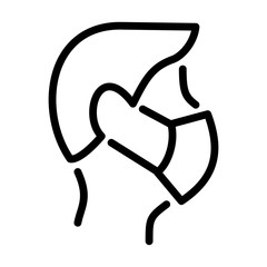 A simple icon of a person in a medical protective mask