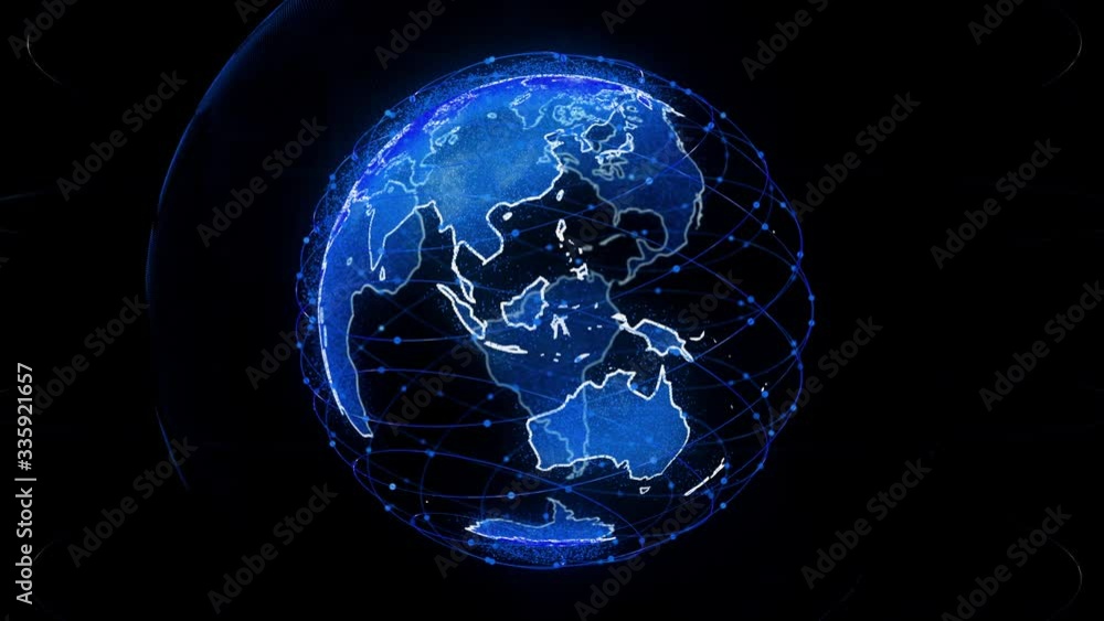 Poster wireless internet data wifi connectivity by a global system of telecommunication satellites in 3d re