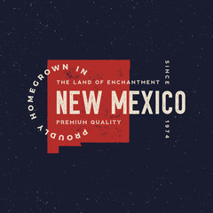 local farm retro grunge badge. homegrown in new mexico